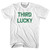 Third Lucky Adult Cotton T-Shirt - White