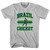 Brazil 90's Cricket Team Cotton Adult T-Shirt - Grey Heather Brazil 90's Cricket Team Cotton Adult T-Shirt - Grey Heather