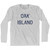 North Carolina Oak Island Adult Cotton Long Sleeve Vintage T-Shirt - Grey Heather