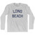 New York Long Beach Adult Cotton Long Sleeve Vintage T-Shirt - Grey Heather