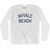 Nevada Whale Beach Adult Cotton Long Sleeve Vintage T-shirt - White Nevada Whale Beach Adult Cotton Long Sleeve Vintage T-shirt - White