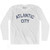 New Jersey Atlantic City Adult Cotton Long Sleeve Vintage T-shirt - White