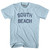 Florida South Beach Adult Cotton Vintage T-Shirt - Light Blue