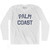 Florida Palm Coast Adult Cotton Long Sleeve Vintage T-shirt - White
