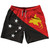 Papua New Guinea Country Flag 7.5" Swim Shorts Made in USA - Black Red
