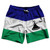 Lesotho Country Flag 7.5" Swim Shorts Made in USA - Blue White Green Lesotho Country Flag 7.5" Swim Shorts Made in USA - Blue White Green