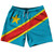 DR Congo Country Flag 7.5" Swim Shorts Made in USA - Blue Yellow