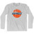 Detroit Express NASL Soccer Adult Cotton Long Sleeve Soccer T-shirt - Grey Heather