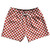 Cardinal Red & White Checkerboard 5" Swim Shorts Made in USA - Cardinal Red & White