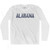 Alabama State Stencil Adult Cotton Long Sleeve T-shirt - White