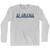 Alabama State Stencil Adult Cotton Long Sleeve T-Shirt - Grey Heather