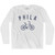 Philadelphia Phila Vintage Bike Soccer Long Sleeve T-shirt - White Philadelphia Phila Vintage Bike Soccer Long Sleeve T-shirt - White