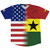 American Flag And Ghana Flag Combination Soccer Jersey Made In USA American Flag And Ghana Flag Combination Soccer Jersey Made In USA