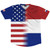 American Flag and Netherlands Flag Combination Soccer Jersey Made In USA American Flag and Netherlands Flag Combination Soccer Jersey Made In USA