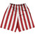 Dark Red & White Vertical Stripe Basketball Practice Shorts Made In USA by Ultras Basketball