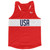 USA Finish Line Running Tank Top Racerback Track and Cross Country Singlet Jersey Made In USA - Red USA Finish Line Running Tank Top Racerback Track and Cross Country Singlet Jersey Made In USA - Red