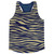 Navy Blue & Vegas Gold Zebra Running Tank Top Racerback Track & Cross Country Singlet Jersey Made In USA - Navy Blue & Vegas Gold