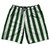 Hunter Green & White Vertical Stripe 10" Swim Shorts Made in USA by Ultras