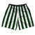 Forest Green & White Vertical Stripe Athletic Running Fitness Exercise Shorts 7" Inseam Shorts Made In USA by Ultras
