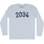 2034 Year Celebration Adult Tri-Blend Long Sleeve T-shirt - Athletic White 2034 Year Celebration Adult Tri-Blend Long Sleeve T-shirt - Athletic White