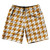 Orange Burnt And White Houndstooth 10" Swim Shorts Made In USA - Orange Burnt And White Orange Burnt And White Houndstooth 10" Swim Shorts Made In USA - Orange Burnt And White