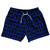 Blue Royal And Black Houndstooth 5" Swim Shorts Made In USA - Blue Royal And Black