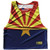 Arizona State Flag and American Flag Reversible Lacrosse Pinnie Made In USA - Blue & Yellow Arizona State Flag and American Flag Reversible Lacrosse Pinnie Made In USA - Blue & Yellow