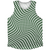 Warped Checkerboard Athletic Tank Top - Green Hunter And White