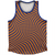 Warped Checkerboard Athletic Sport Tank Top Made In USA - Blue Royal And Tennessee Orange