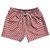 Warped Checkerboard 5" Swim Shorts Made in USA - Red Dark And White