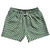 Warped Checkerboard 5" Swim Shorts Made in USA - Green Hunter And White Warped Checkerboard 5" Swim Shorts Made in USA - Green Hunter And White