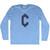 C Money Adult Tri-Blend Long Sleeve T-shirt - Athletic Blue