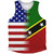American Flag And Saint Kitts & Nevis Flag Combination Athletic Tank Top