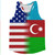 American Flag And Azerbaijan Flag Combination Running Racerback Singlet Track Tank Top American Flag And Azerbaijan Flag Combination Running Racerback Singlet Track Tank Top