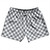 Checkerboard 1 Inch Grey Dark and White 5" Swim Shorts Made in USA