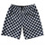 Checkerboard 1 Inch Blue Navy And Grey Medium 10" Swim Shorts Made in USA