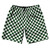 Checkerboard 1 Inch Green Hunter and White 10" Swim Shorts Made in USA Checkerboard 1 Inch Green Hunter and White 10" Swim Shorts Made in USA