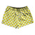 Checkerboard 1 Inch Yellow Canary and White 2.5" Swim Shorts Made in USA Checkerboard 1 Inch Yellow Canary and White 2.5" Swim Shorts Made in USA