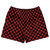 Checkerboard 1 Inch Black and Red Dark Rugby Shorts Made In USA