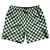 Checkerboard 1 Inch Green Hunter and White Swim Shorts 7" Made in USA Checkerboard 1 Inch Green Hunter and White Swim Shorts 7" Made in USA