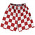 Checkerboard 2.5 Inches Red Dark and White Lacrosse Shorts Made In USA - Red Dark and White