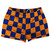 Checkerboard 2.5 Inches Blue Royal and Tennessee Orange Shorty Short Gym Shorts 2.5" Inseam Made In USA - Blue Royal and Tennessee Orange Checkerboard 2.5 Inches Blue Royal and Tennessee Orange Shorty Short Gym Shorts 2.5" Inseam Made In USA - Blue Royal and Tennessee Orange