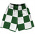 Checkerboard 5 Inches Green Hunter and White Basketball Practice Shorts Made In USA