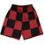 Checkerboard 5 Inches Black and Red Dark Basketball Practice Shorts Made In USA