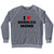 I Love Bobsled Moms Adult Tri-Blend Sweatshirt - Athletic Grey