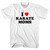 I Love Karate Moms Womens Cotton Junior Cut T-Shirt - White I Love Karate Moms Womens Cotton Junior Cut T-Shirt - White