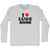 I Love Luge Moms Adult Cotton Long Sleeve T-shirt - Grey Heather