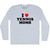 I Love Tennis Moms Adult Tri-Blend Long Sleeve T-shirt - Athletic White I Love Tennis Moms Adult Tri-Blend Long Sleeve T-shirt - Athletic White