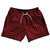 Multiple Lines Pattern 5" Swim Shorts Made in USA - Red Dark and Black