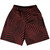 Multiple Lines Pattern Basketball Practice Shorts Made In USA - Red Maroon and Black